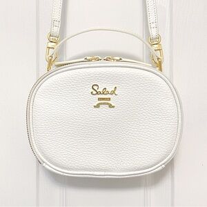 Salad Genuine Leather Roundy Crossbody Bag White Bridal Wedding Causal